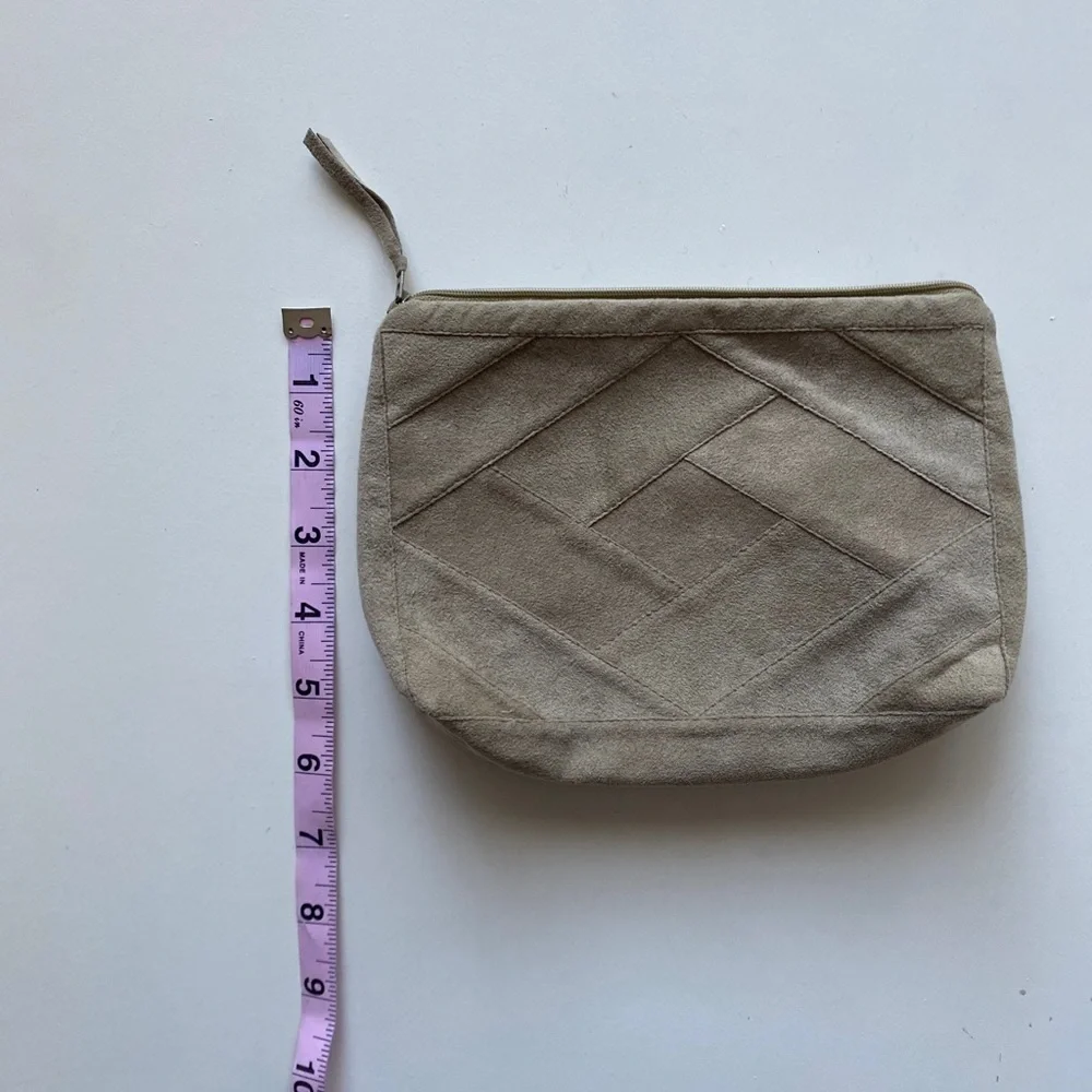 Vintage Dorli UltraSuede Tan Suede Zipper Pouch